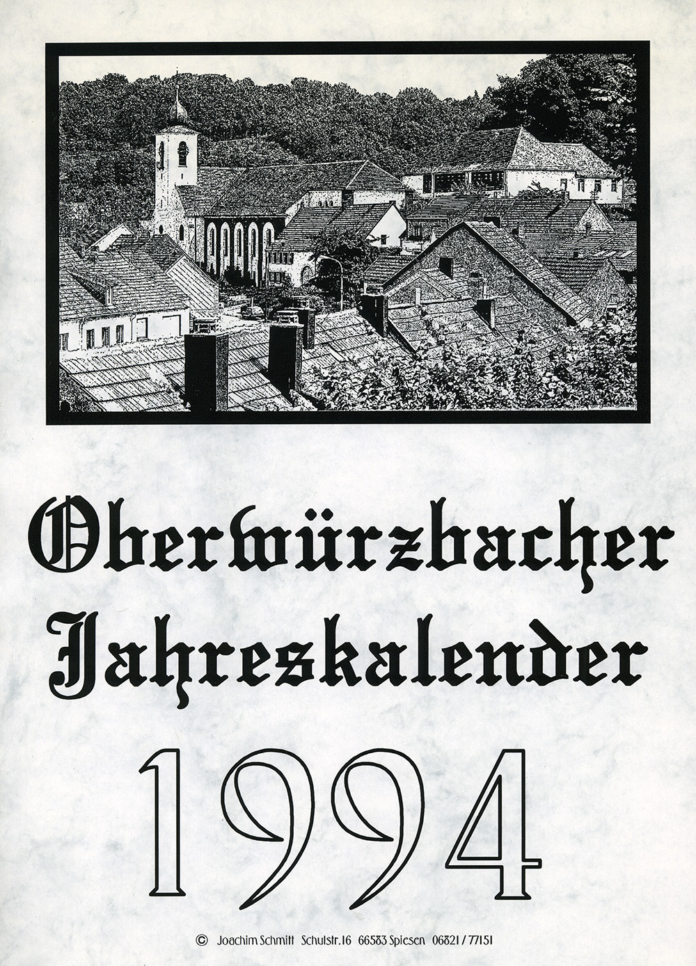 Titelblatt Heimatkalender Oberw&uuml;rzbach 1994