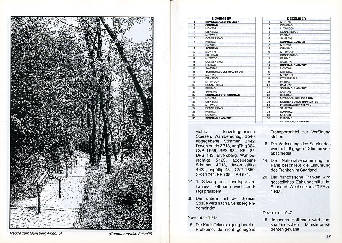 Kalendarium Spiesen-Elversbeger Heimatkalender 1997