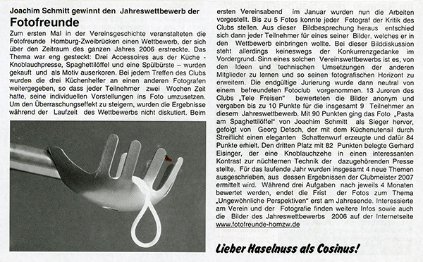 Joachim Schmitt Die letzte Spaghetti in der Bagatelle Homburg