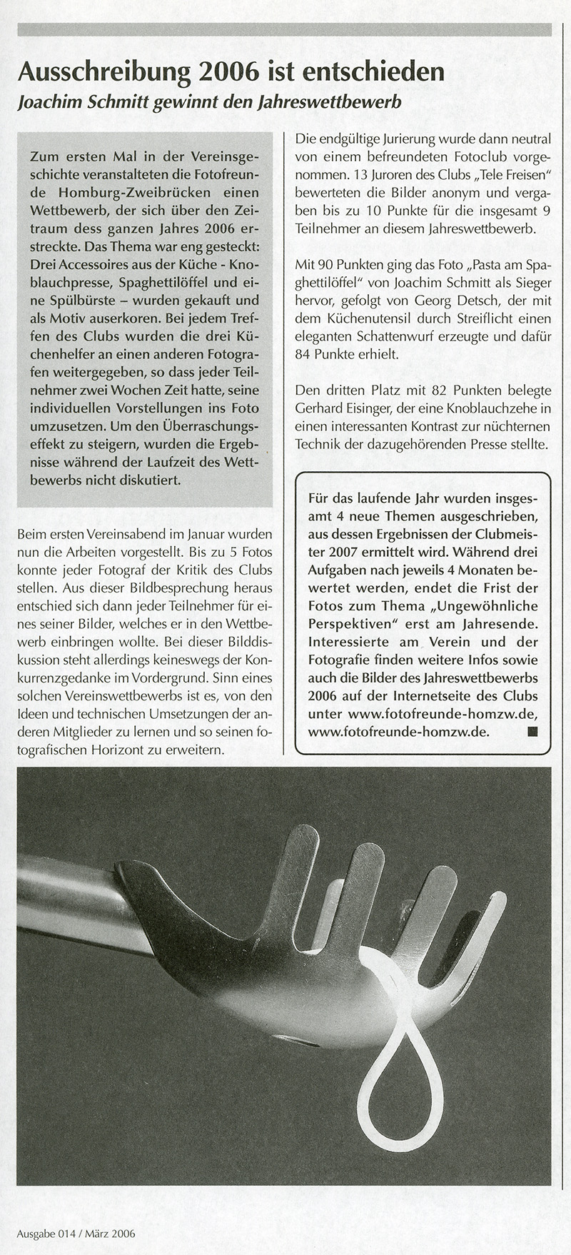 Joachim Schmitt Die letzte Spaghetti in Es Heftche Homburg