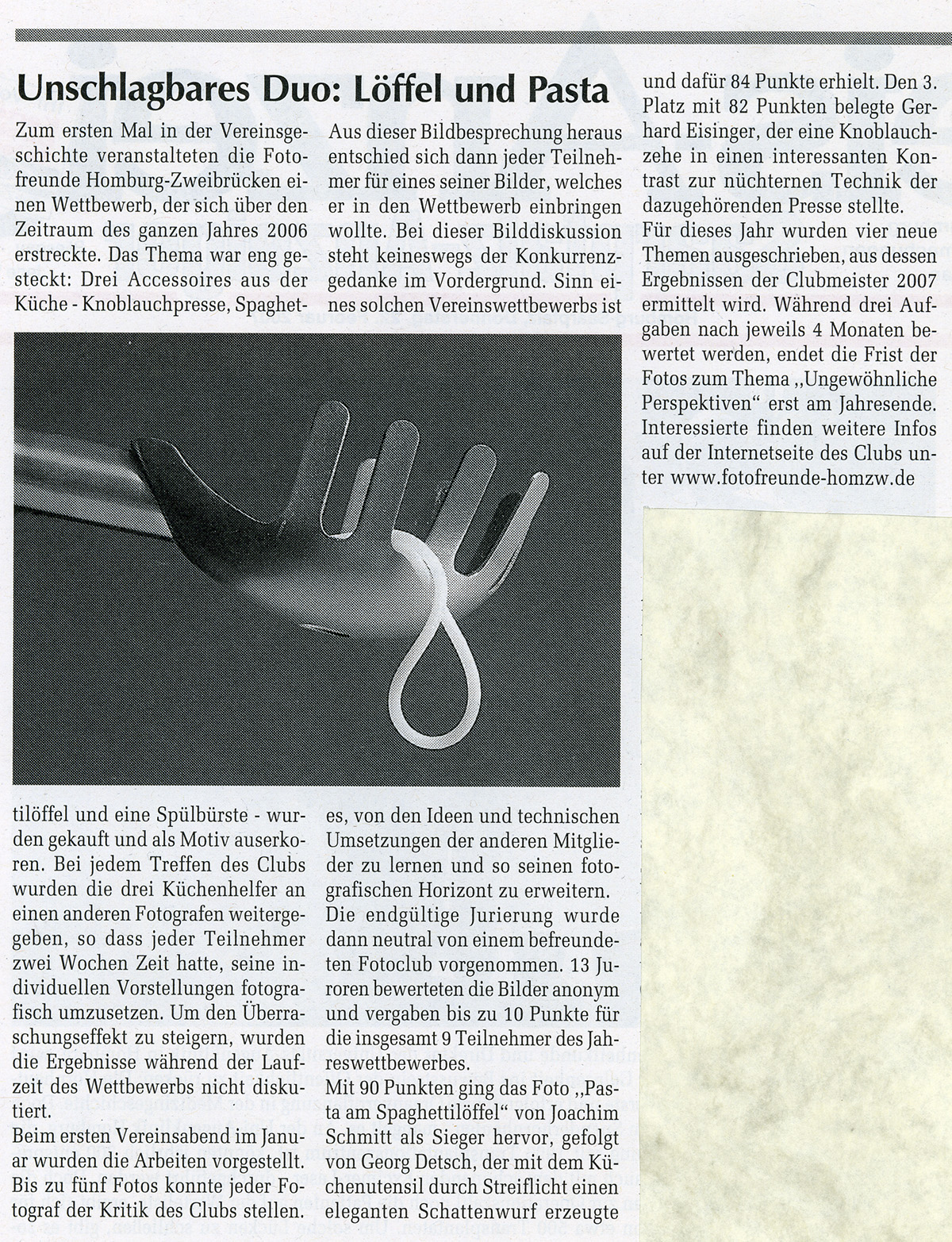 Joachim Schmitt Die letzte Spaghetti im Kreisanzeiger Homburg