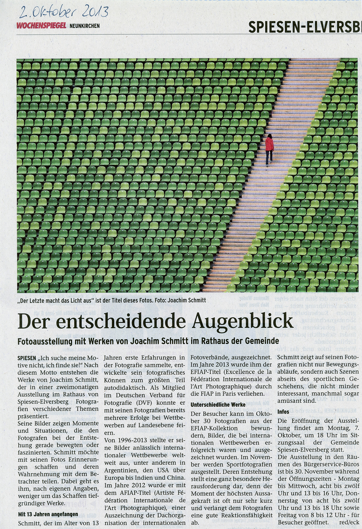 Saarbr&uuml;cker Zeitung vom 2. Oktober 2013