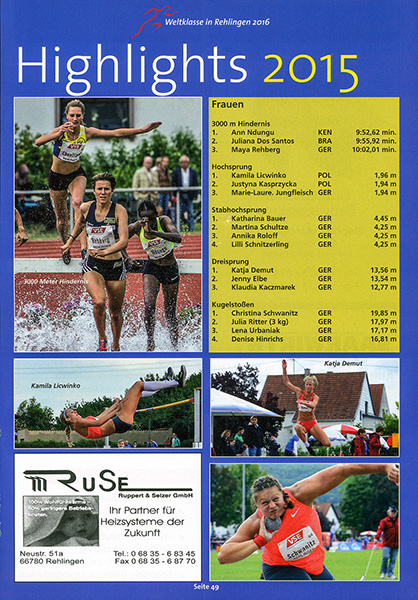 Stadionmagazin Pfingstsportfest Rehlingen 2016