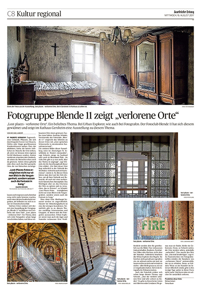 Bericht Saarbr&uuml;cker Zeitung Lost Places Ausstellung